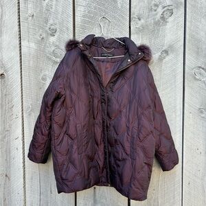 Jones New York Women's Purple Puffer Jacket